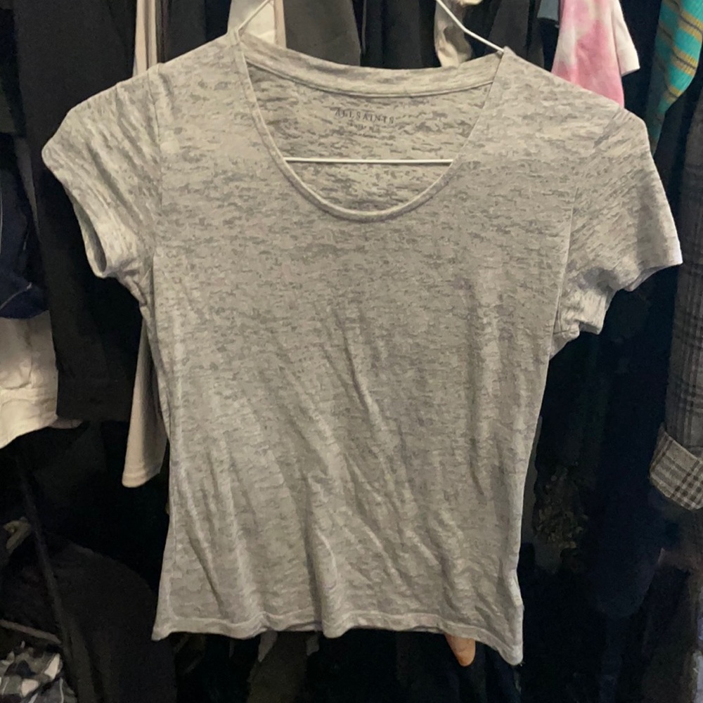 ALLSAINTS grey marled T-shirt